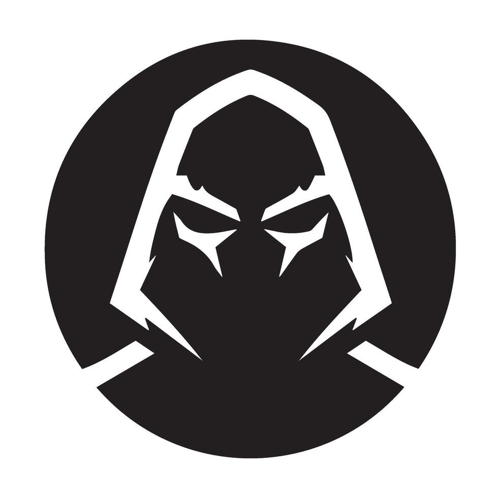 Dark Warrior Mask Design in Aggressive Style for Action Game Themes vector