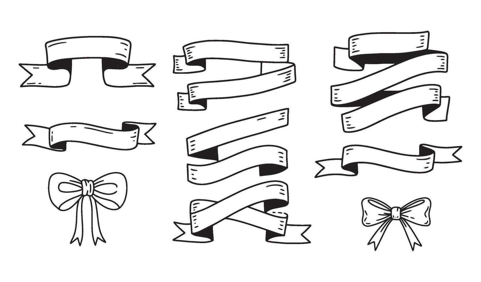 Vintage Banner Arrow Pack Featuring Elegant Hand Sketched Design Elements vector