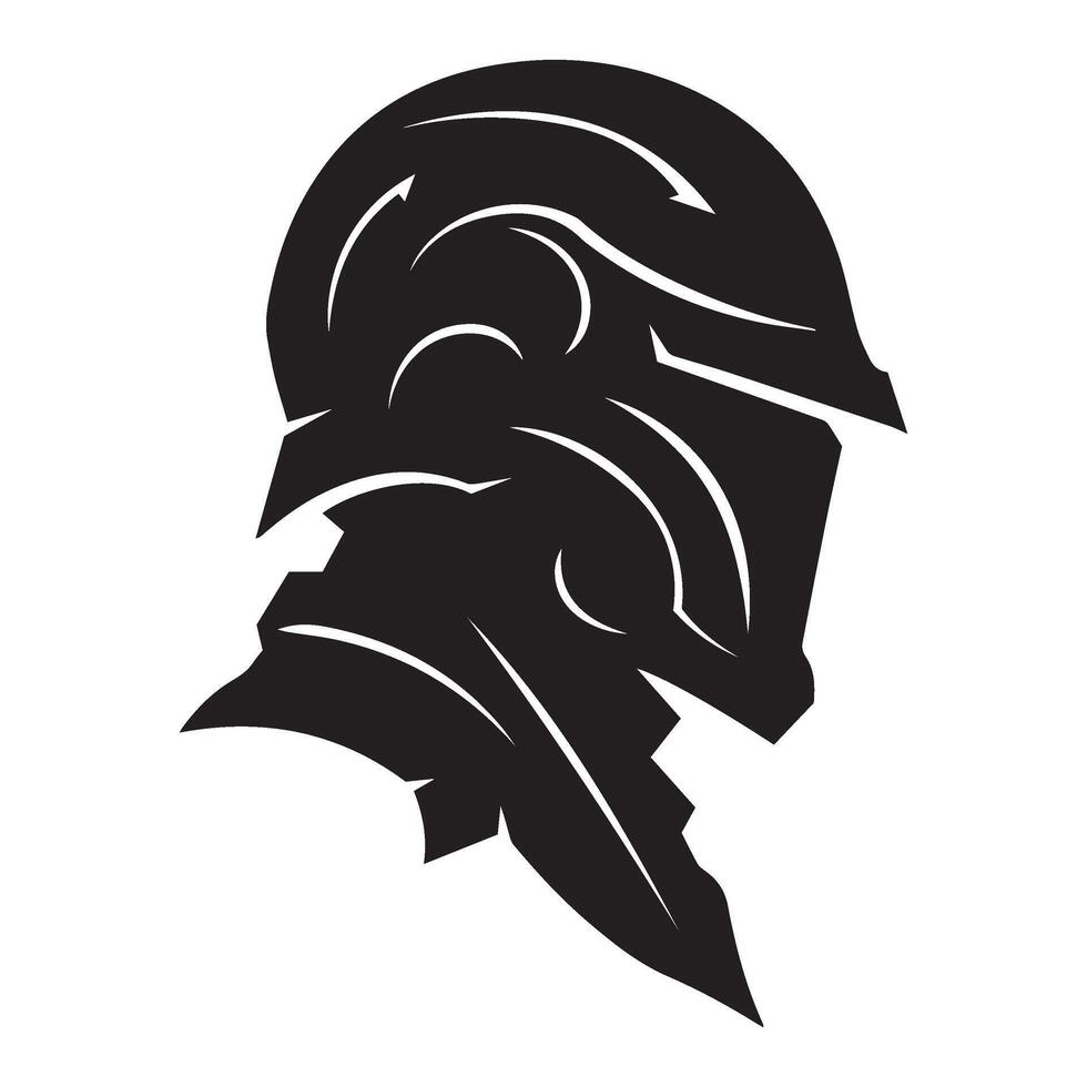 Battle Mask Emblem Art for Enchanted Soldier and Royal Guard Style vector