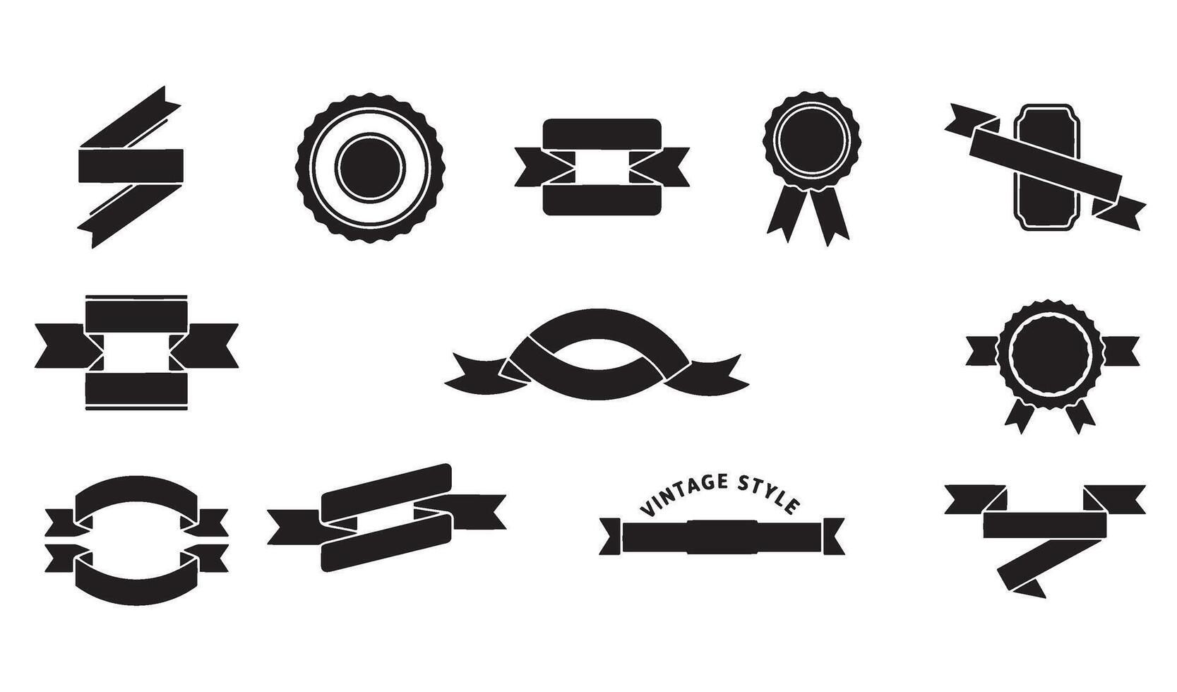 Vintage Banner Arrow Pack with Elegant Label Elements and Line Art Style vector