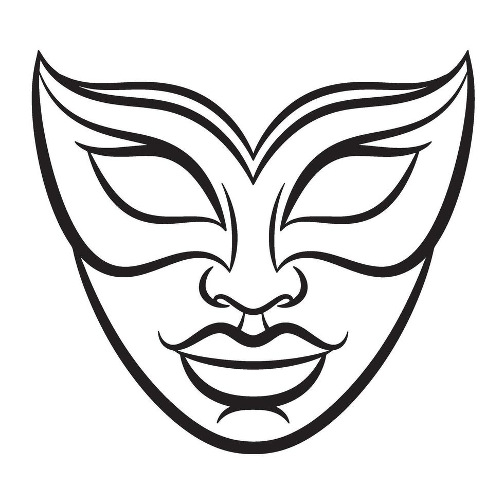 Carnival Mask Design Printable for Decorative Party Graphics and Signs vector
