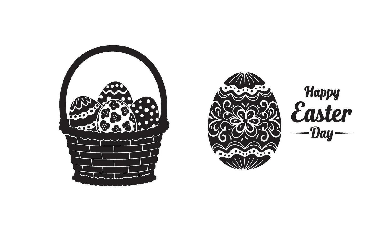 Minimalist Easter Sign Collection with cross flower bunny and egg vector