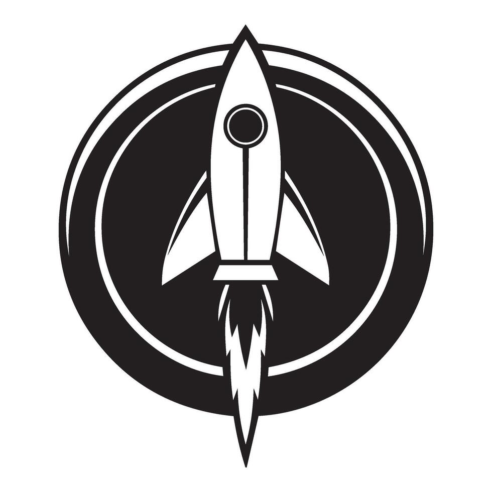 Exploration Rocket Art Set Aerospace Innovation Concept Intergalactic Journey vector
