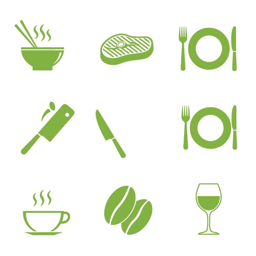 Editable Food Delivery Icons Pack With Fresh Meal Symbols for Web Projects vector