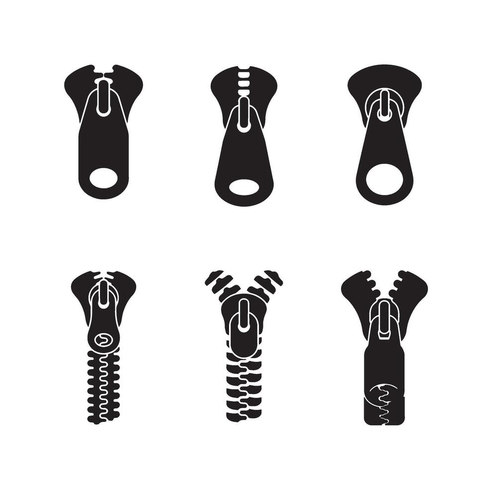 Stylish Zipper Head Icon Pack Featuring Unique Zipper Pull Tab Art Designs vector