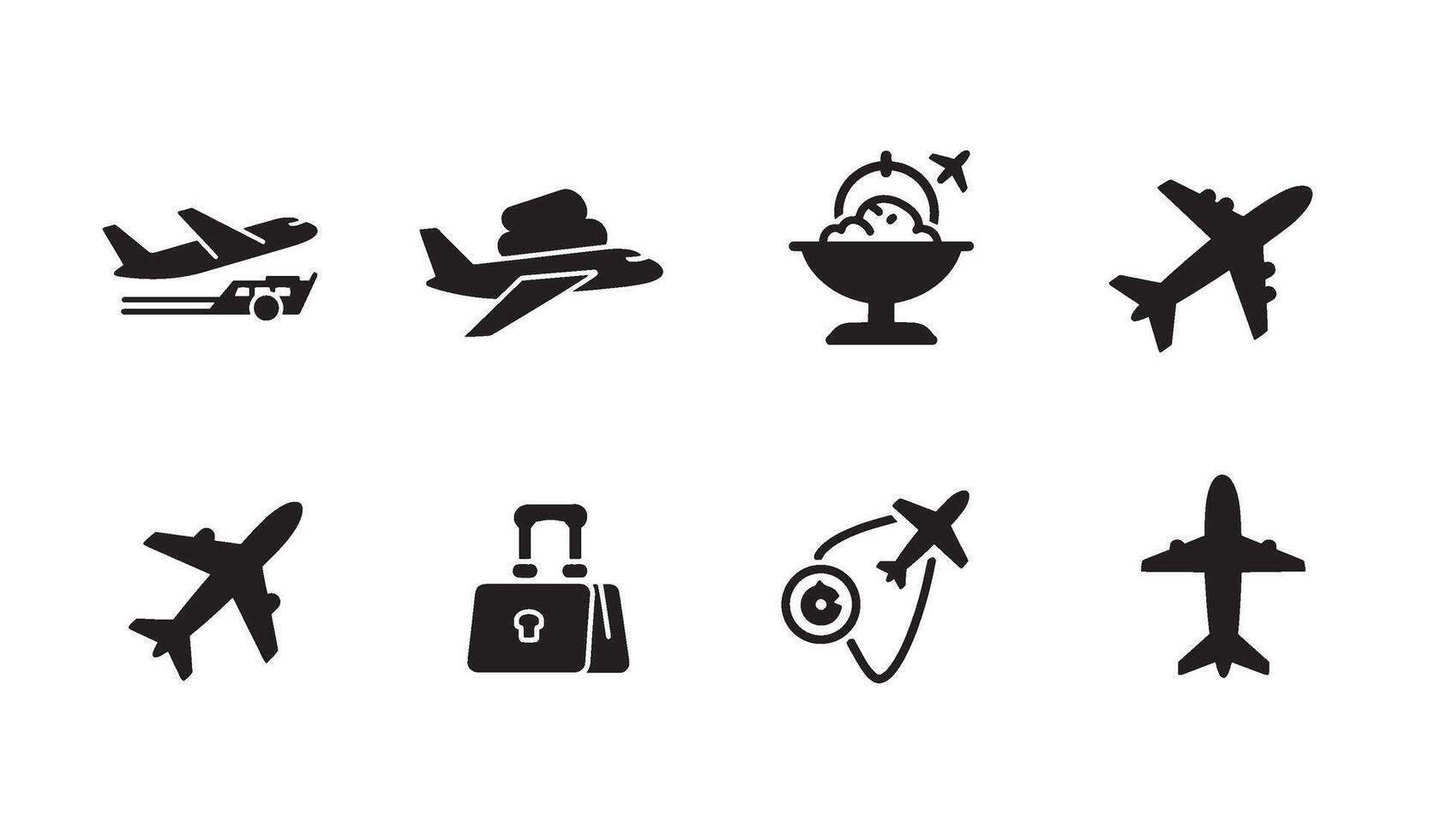 Creative Modern Travel Symbol Icon set perfect for destination branding vector