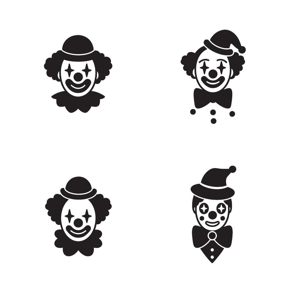 Cartoon clown faces fun with joyful expressions perfect for creative kids artwork vector