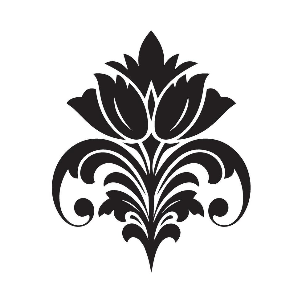 Ornamental Flower Art Featuring Classic Petals in Radial Symmetry Form vector