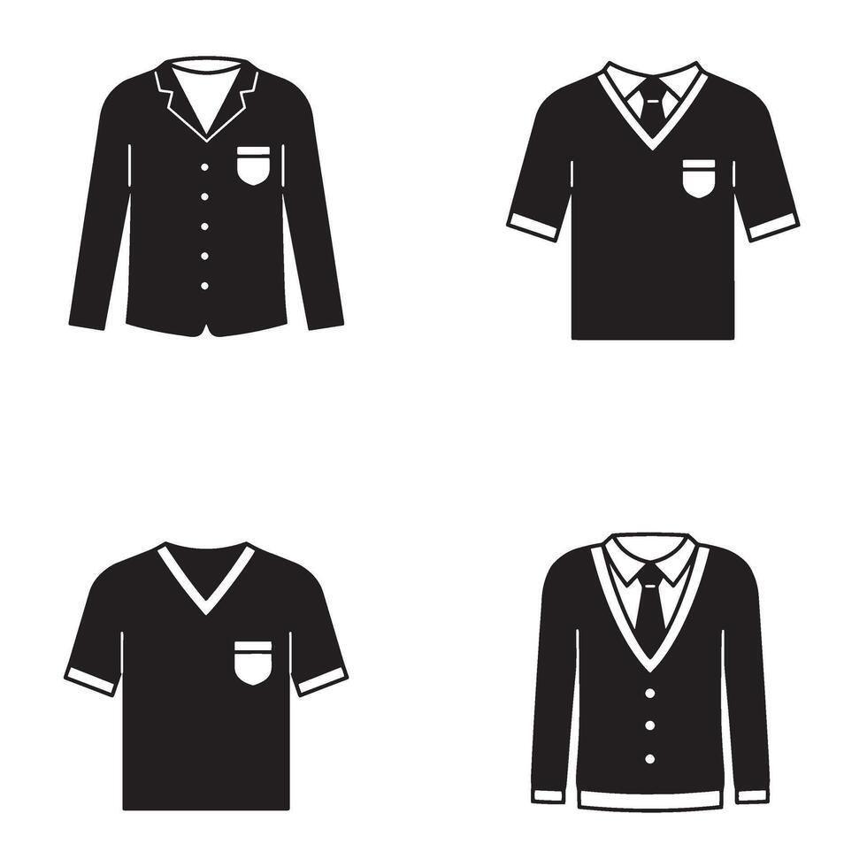 Boys girls uniform flat icon set suitable for school identity branding vector