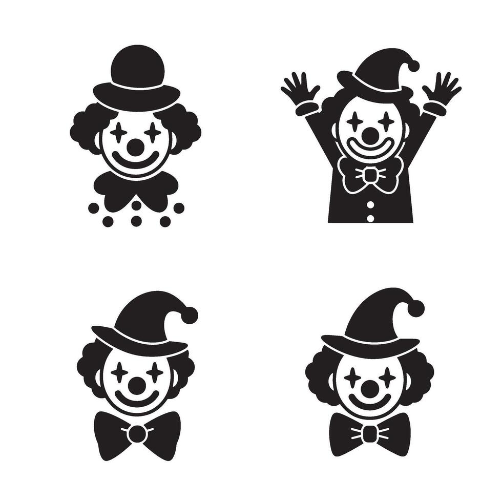 Funny clown mask set ideal for printables fun crafts games and educational tools vector