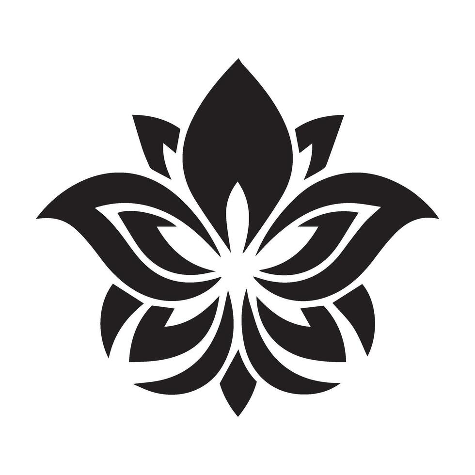 Black Flower Graphic Offering a Stylized Approach to Natural Motifs vector