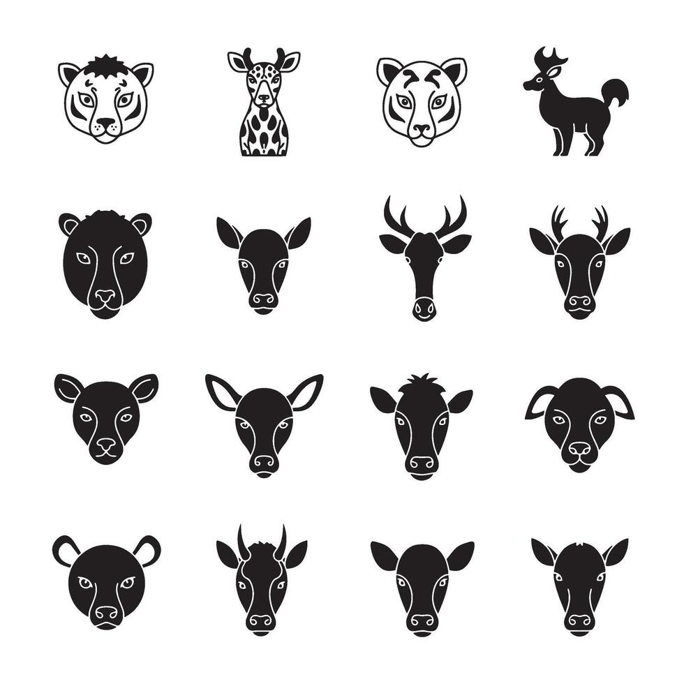 Animal head creative pack stylish digital artwork for branding and visual appeal vector