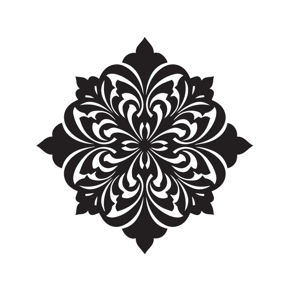 Ornamental Flower Art Used in Classic Textile and Pattern Illustrations vector