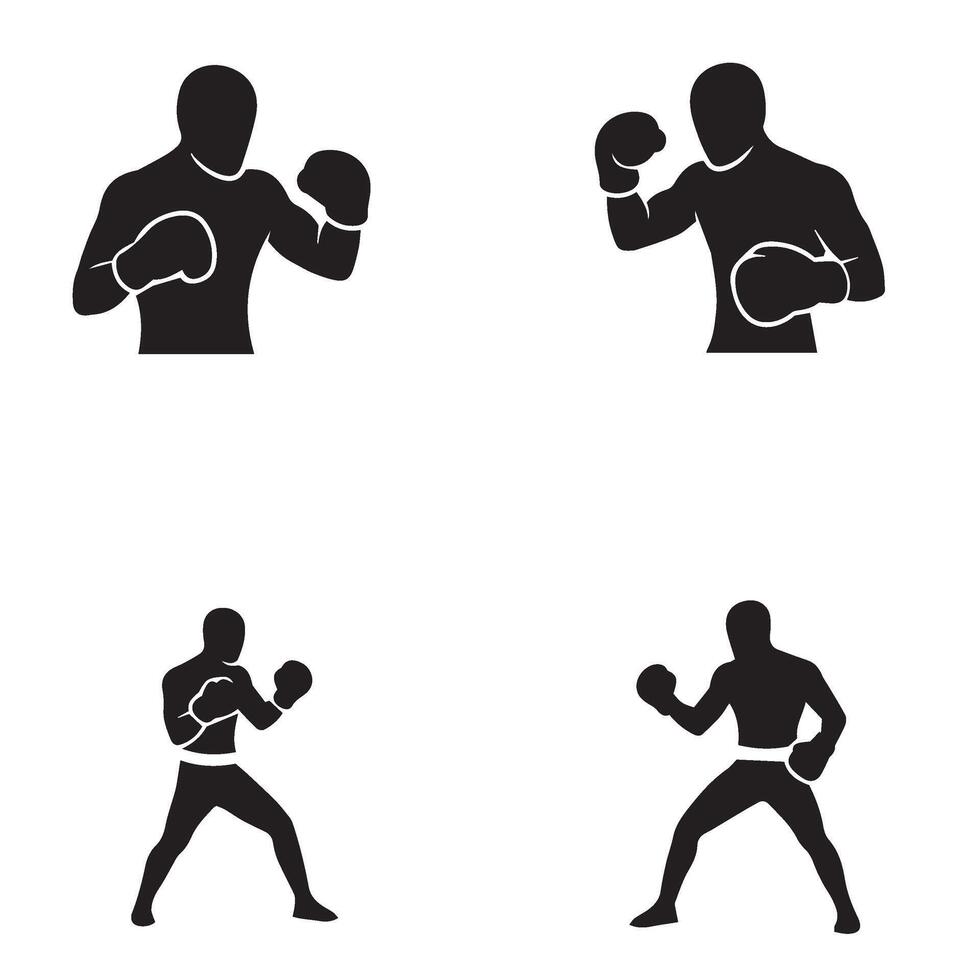 Boxing illustrations collection capturing powerful punch execution and accuracy vector