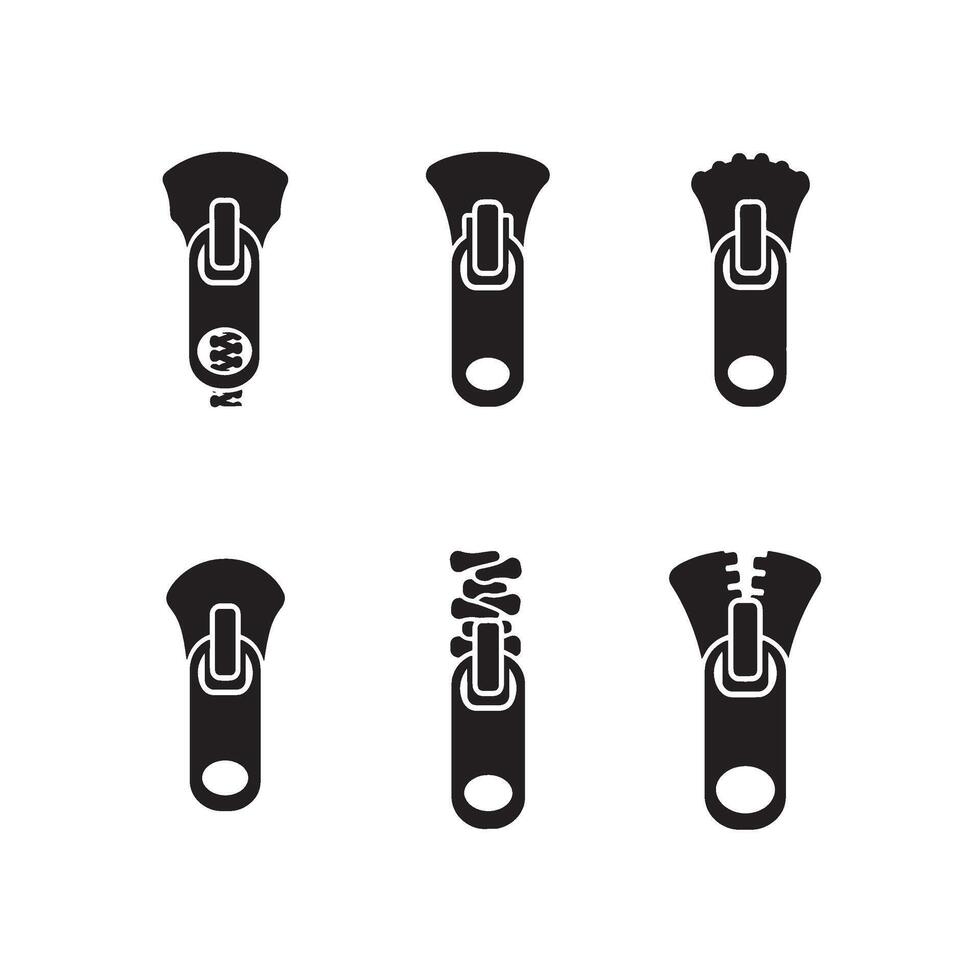 Unique Zipper Head Icon Pack with Fashionable Zipper Pull Tab Art Elements vector