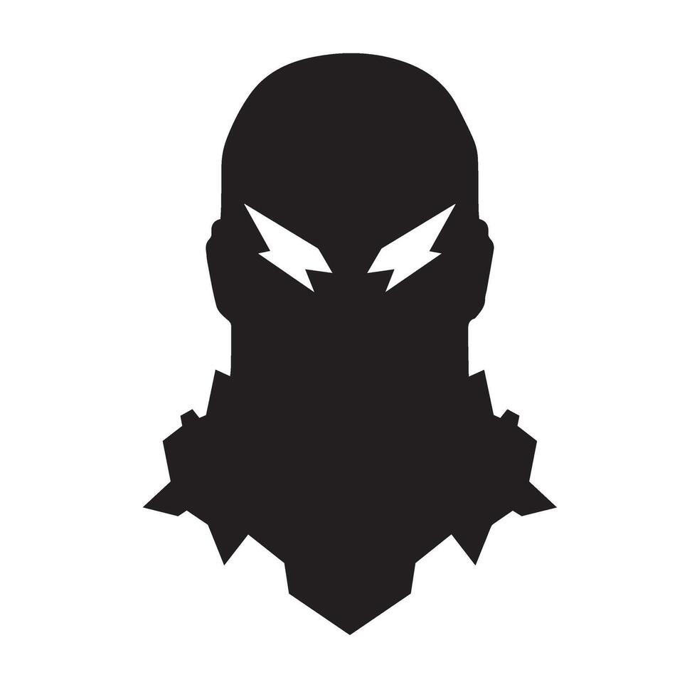 Dark Warrior Mask Design Emphasizing Power Strength and Mystery vector
