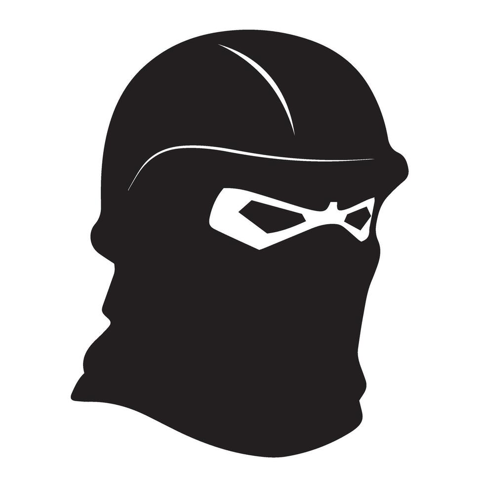 Dark Warrior Mask Design for Dystopian Roleplaying Character Sets vector