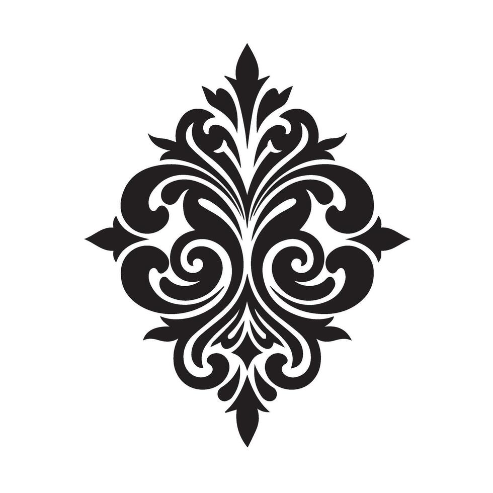 Ornamental Flower Art Featuring Abstract Symmetrical Blossom Elements vector