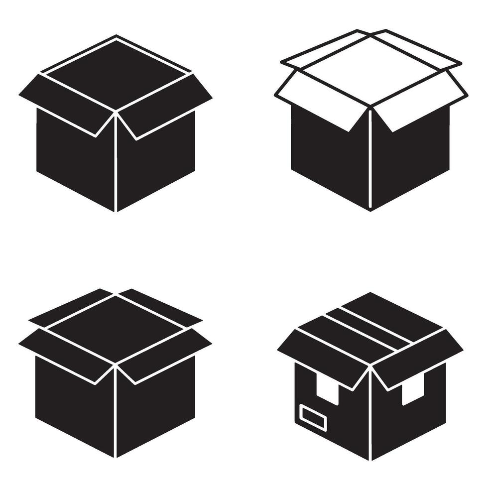 Stylish Minimal Moving Box Set artwork used for print and online media vector