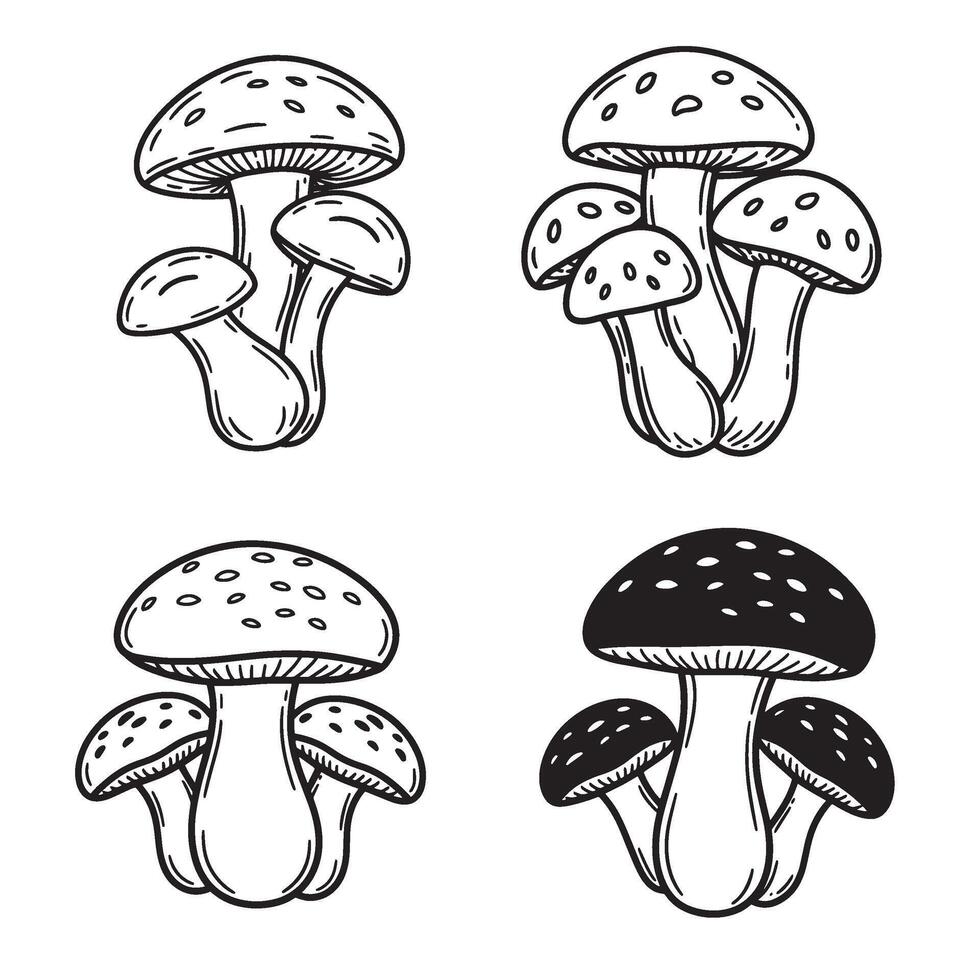 Vintage Mushroom Icon graphics with forest nature and fungi aesthetics vector