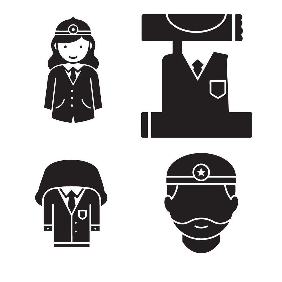 Boys girls uniform flat icon set for academic wear and dress templates vector