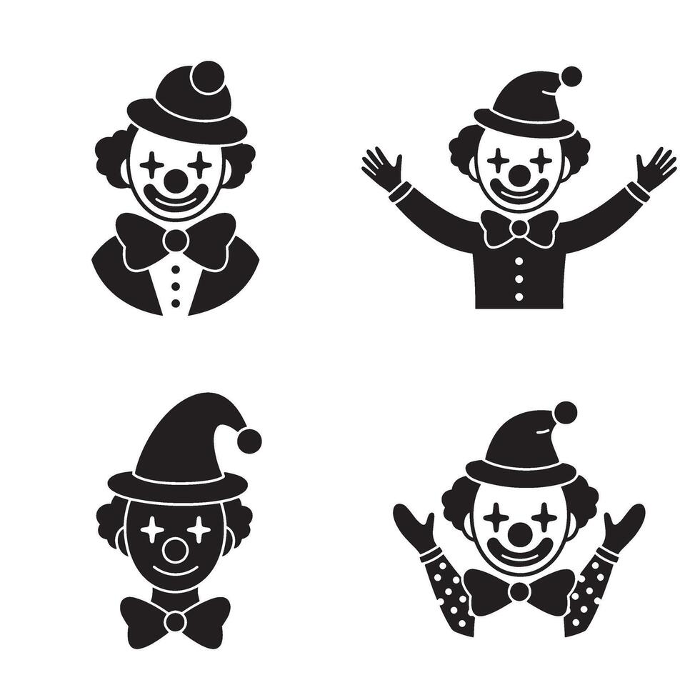 Funny clown mask set with multiple unique expressions for fun projects and themes vector