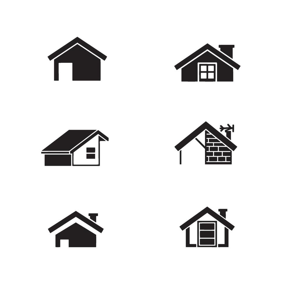 Minimal House Icon Bundle for Construction Property and Building Use vector