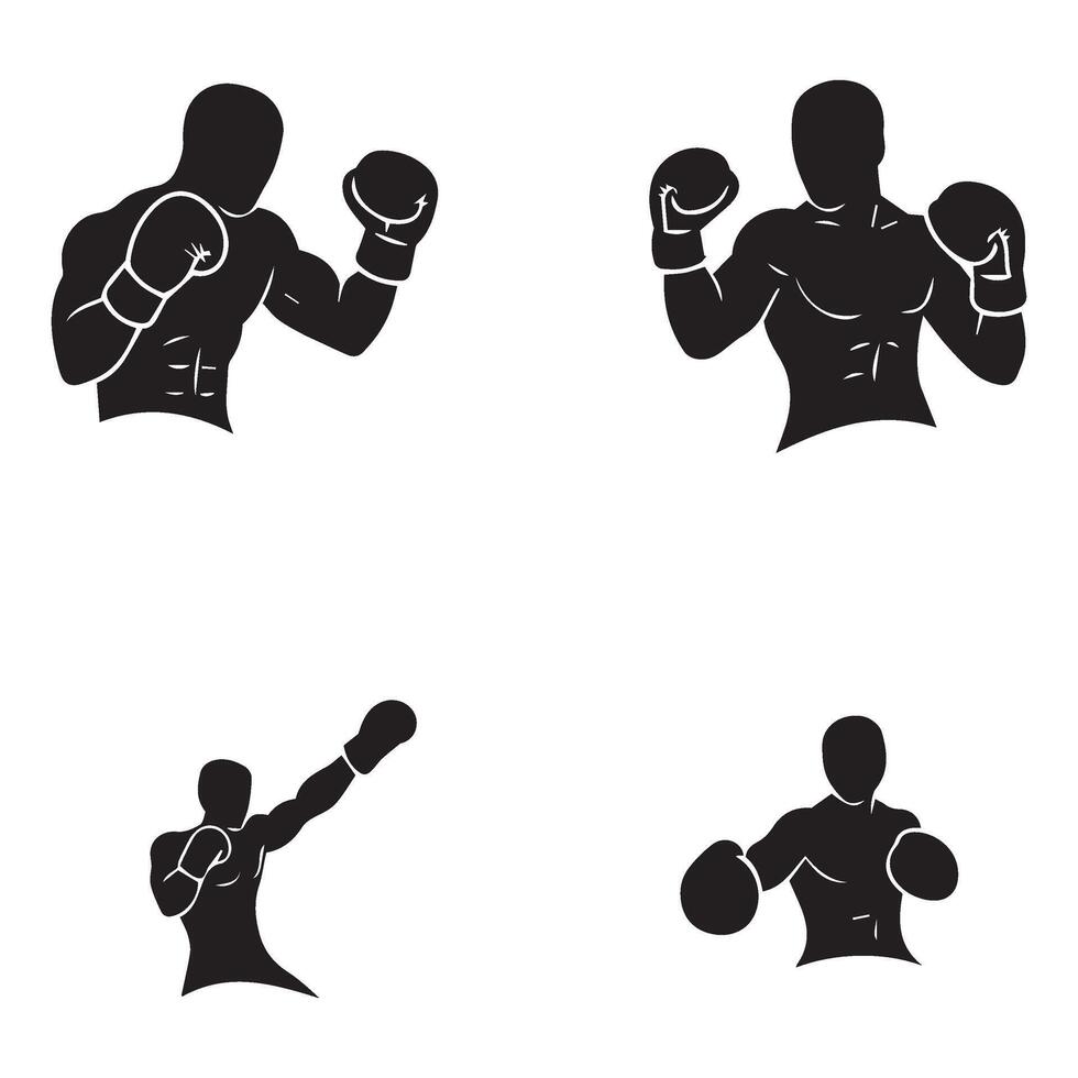 Boxing sport graphics depicting powerful hits and the art of controlled aggression vector