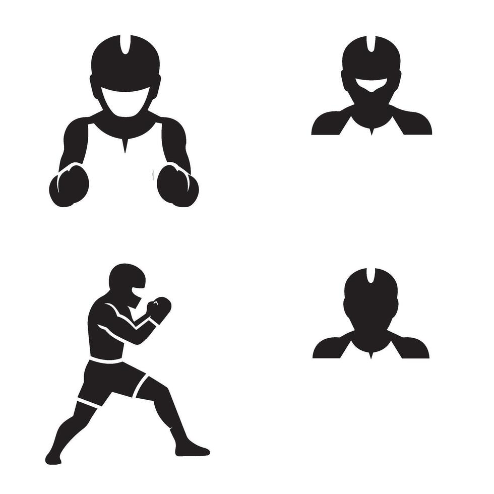 Boxing sport graphics featuring energized movement sequences of dedicated athletes vector