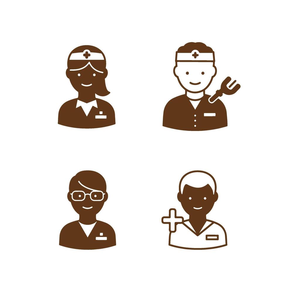 Nurse doctor graphic showing caring professionals in clinical environments vector