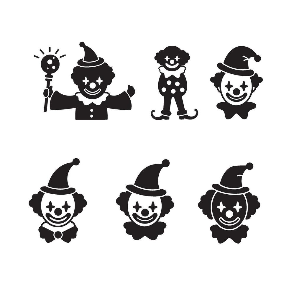 Happy clown graphic bundle for DIY print projects classroom art and decorations vector