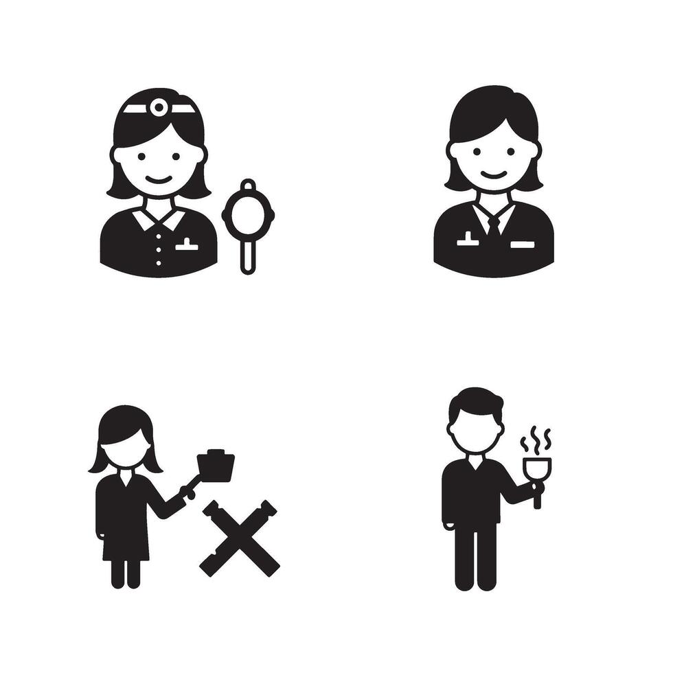 Science worker set for biotech visuals school posters and academic artwork vector