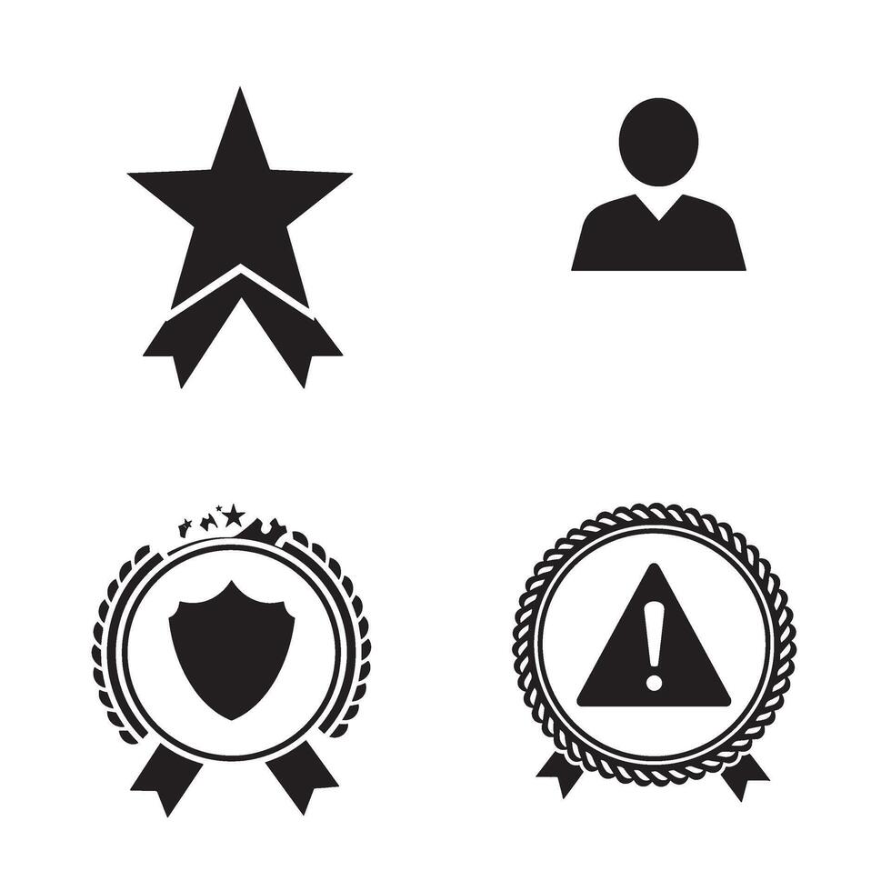 Award Ribbon Style Set Featuring Recognition Elements and Star Badge Icons vector