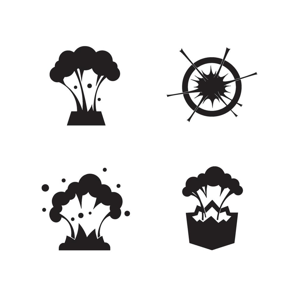 Editable Black Ink Blast Shapes with splash and smudge aesthetics vector