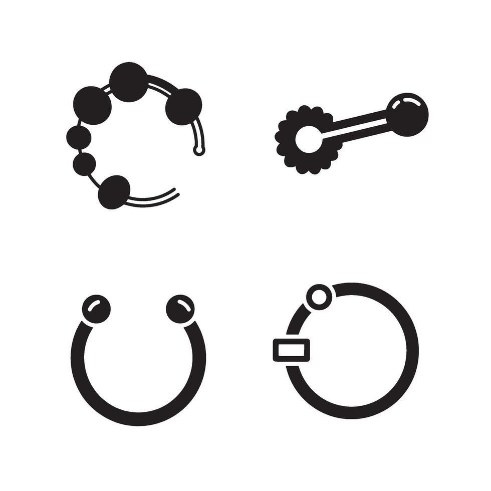 Circular Barbell Clip Pack that covers straight curved and closed barbell vector