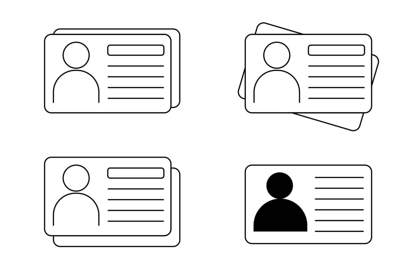 Id card identification badge simple icon. Driver license, verify document. Biometric membership passport. Flat card with information. vector