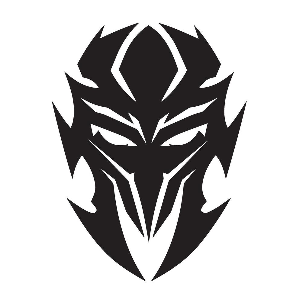 Dark Warrior Mask Design Featuring Spikes and Armor for RPG Settings vector