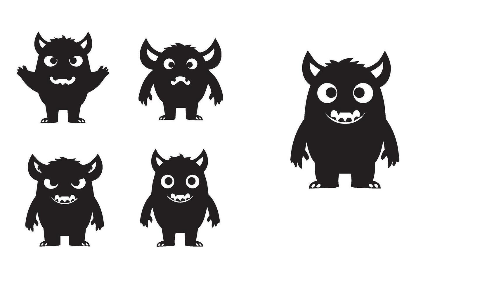 Spooky cartoon monster design for creative illustrations and prints vector