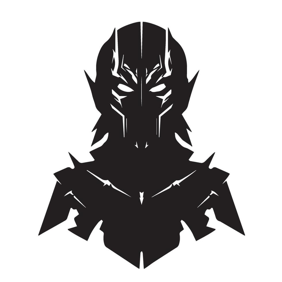 Dark Warrior Mask Design with Ancient Tribal Influence and Armor vector