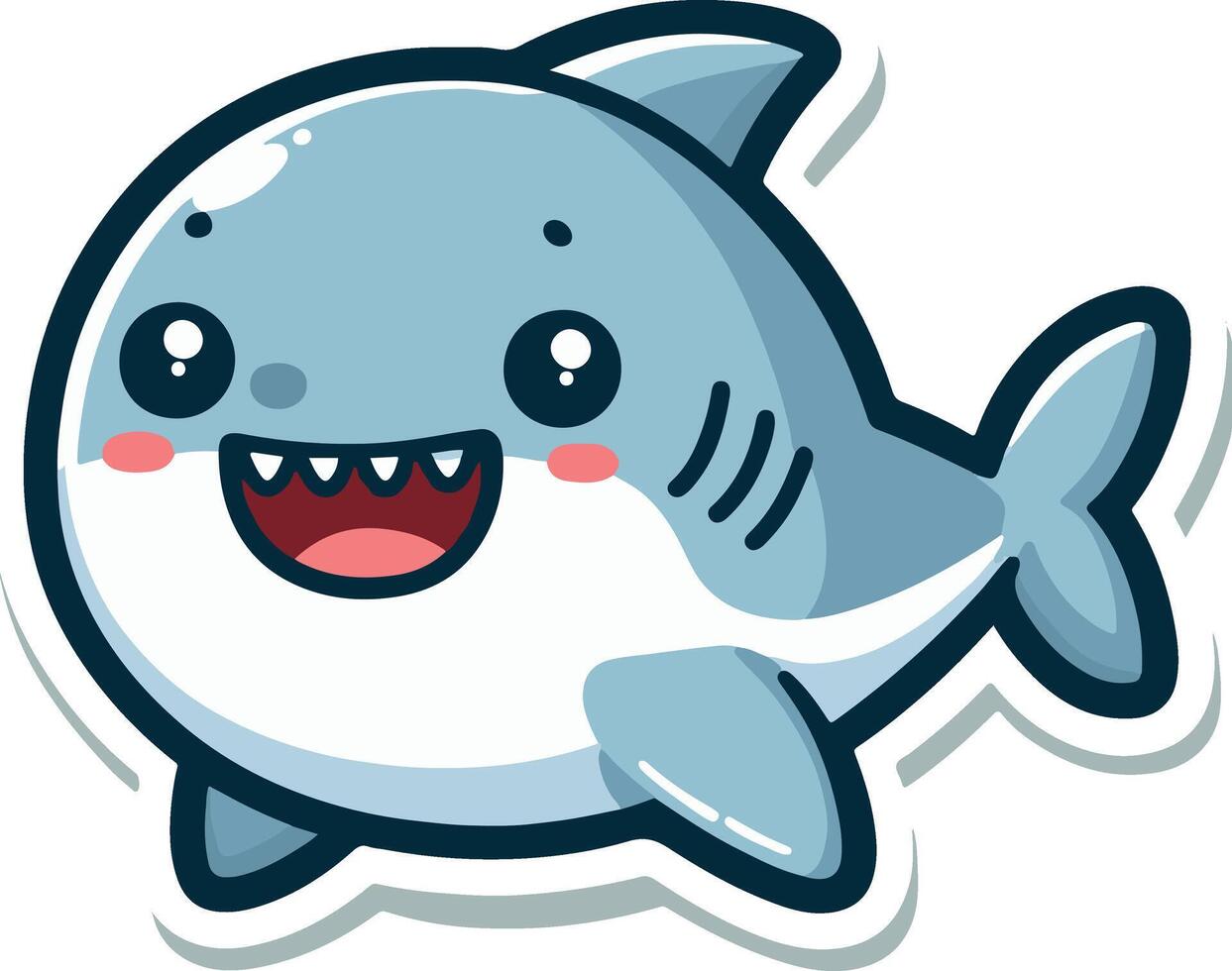 Cute cartoon shark vector