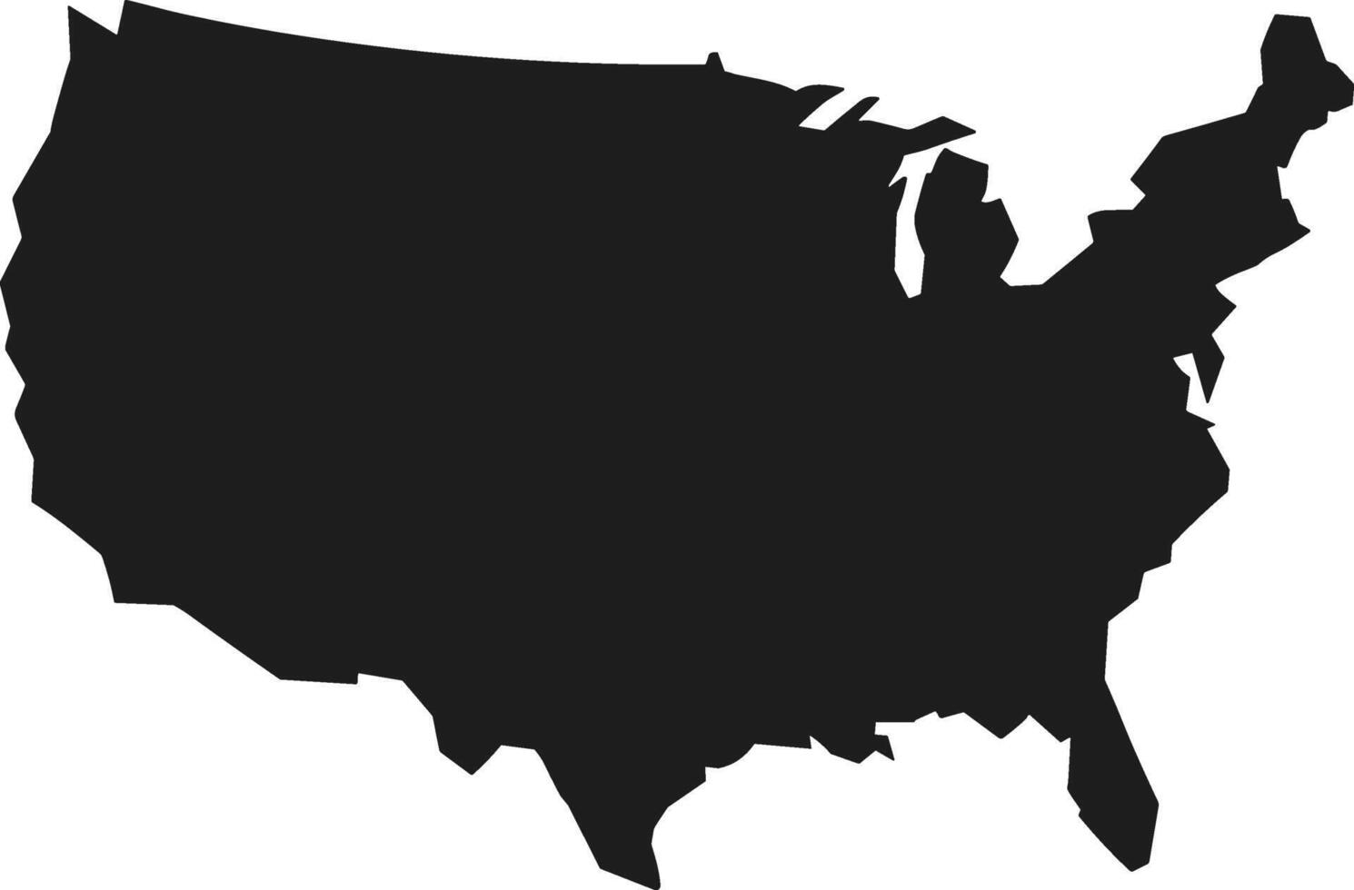 USA Map Silhouette - United States Silhouette for Independence Day Design vector