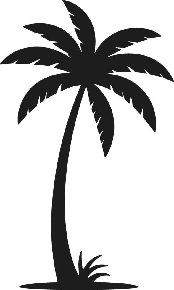Minimal Palm Tree Silhouette - Tropical Summer Icon for Beach and Vacation Designs vector
