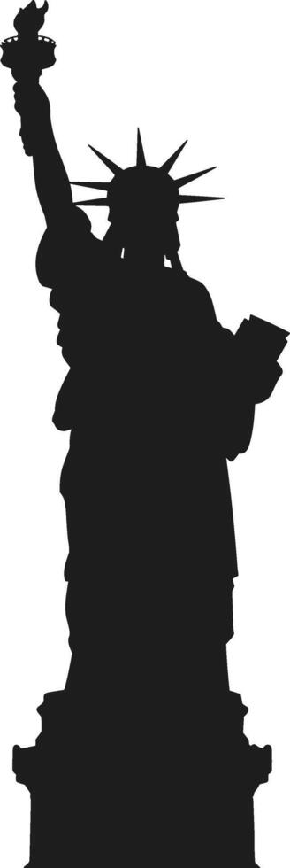 Statue of Liberty Silhouette - Icon of Freedom for U.S. Independence Day Design vector