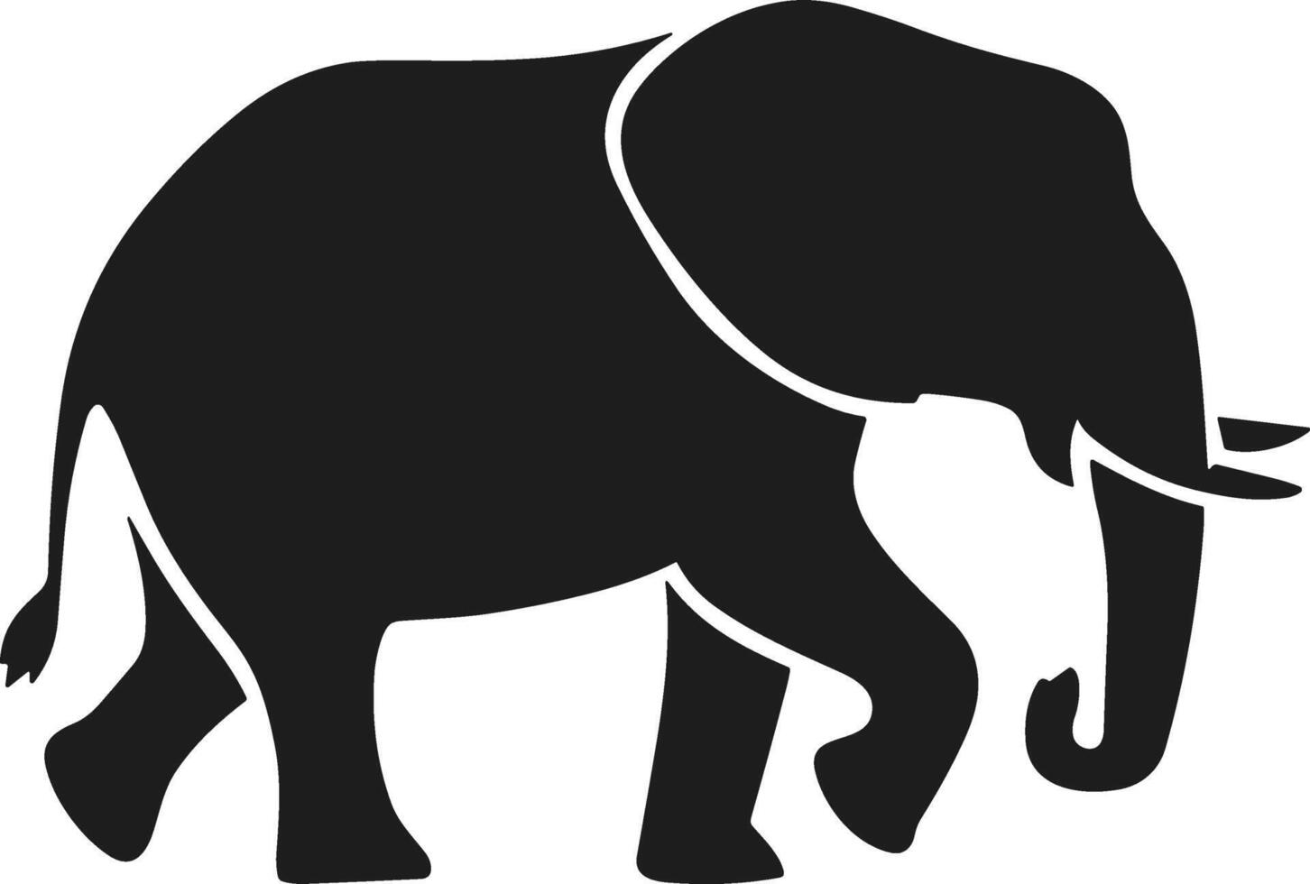 Walking Elephant Silhouette - Wildlife Animal Illustration for Safari and Nature Designs vector