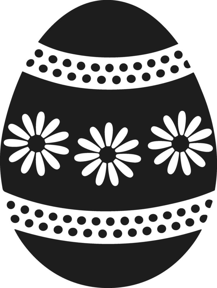 Decorative Easter Egg with Floral and Dotted Pattern - Holiday Illustration vector