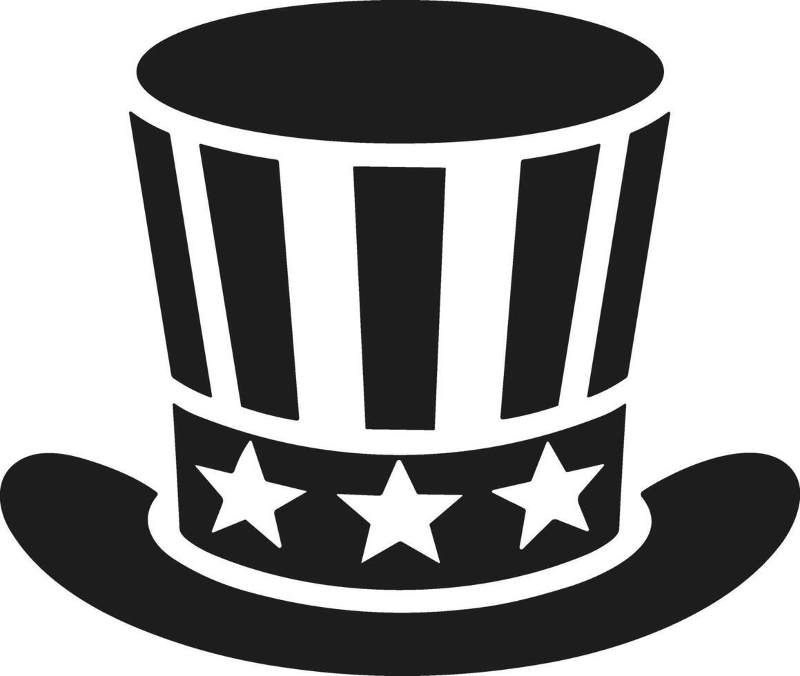 Patriotic Uncle Sam Hat Silhouette for U.S. Independence Day vector