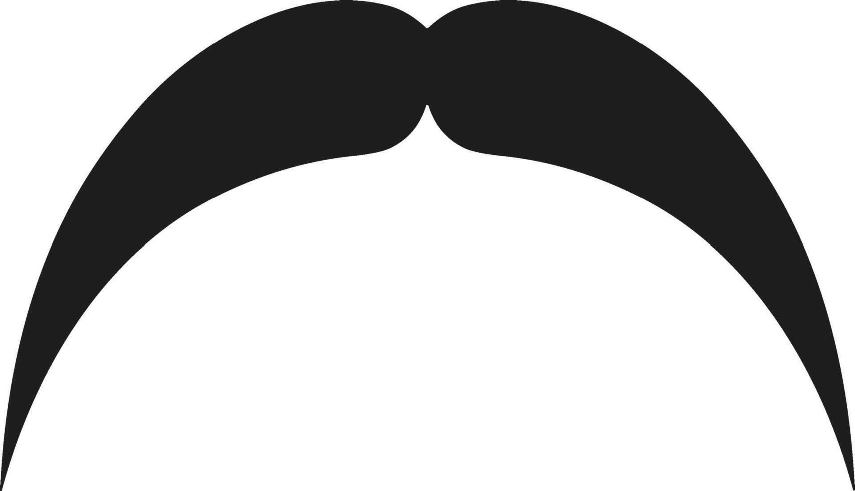 Classic Curved Mustache Silhouette Illustration vector