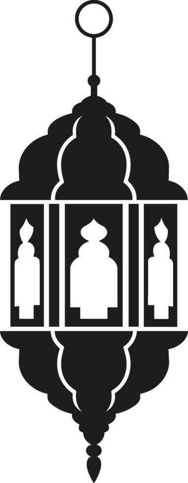 Islamic Lantern Silhouette - Elegant Ramadan and Eid Illustration vector
