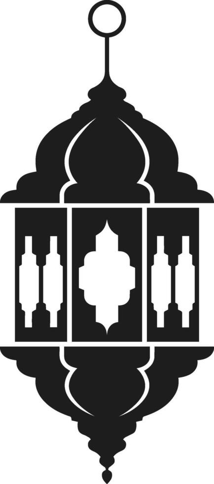 Traditional Arabic Lantern Silhouette - Islamic Ramadan and Eid Art vector