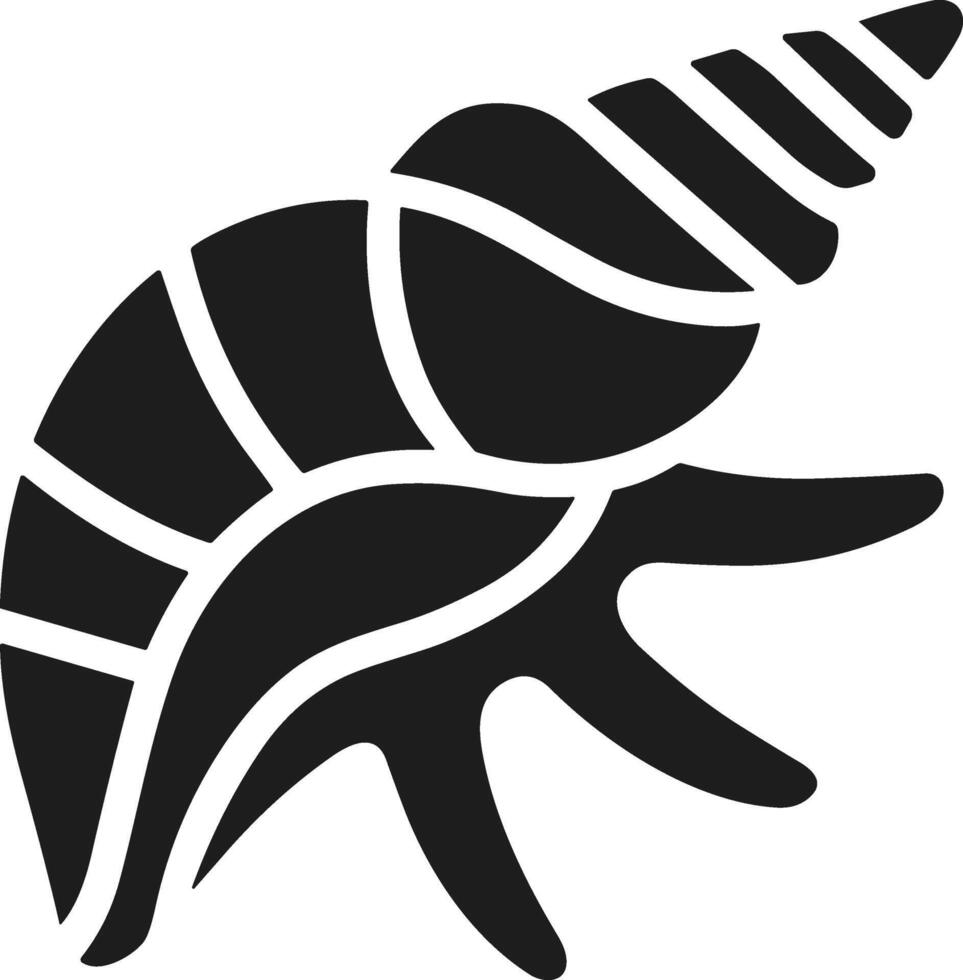 Spiral Seashell Silhouette - Elegant Ocean Shell Illustration for Beach, Marine, and Coastal Designs vector